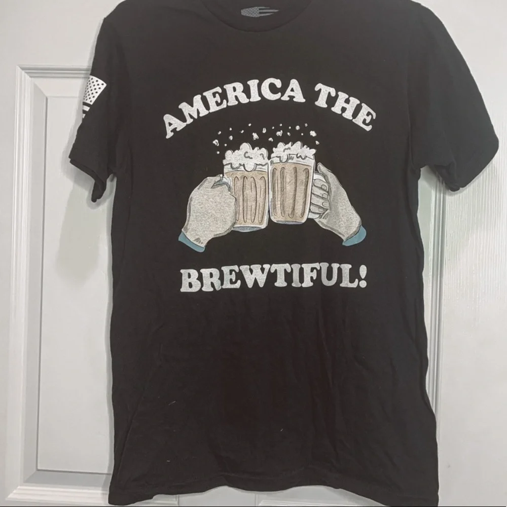 America the Brewtiful patriotic beer t shirt - Picture 1 of 4